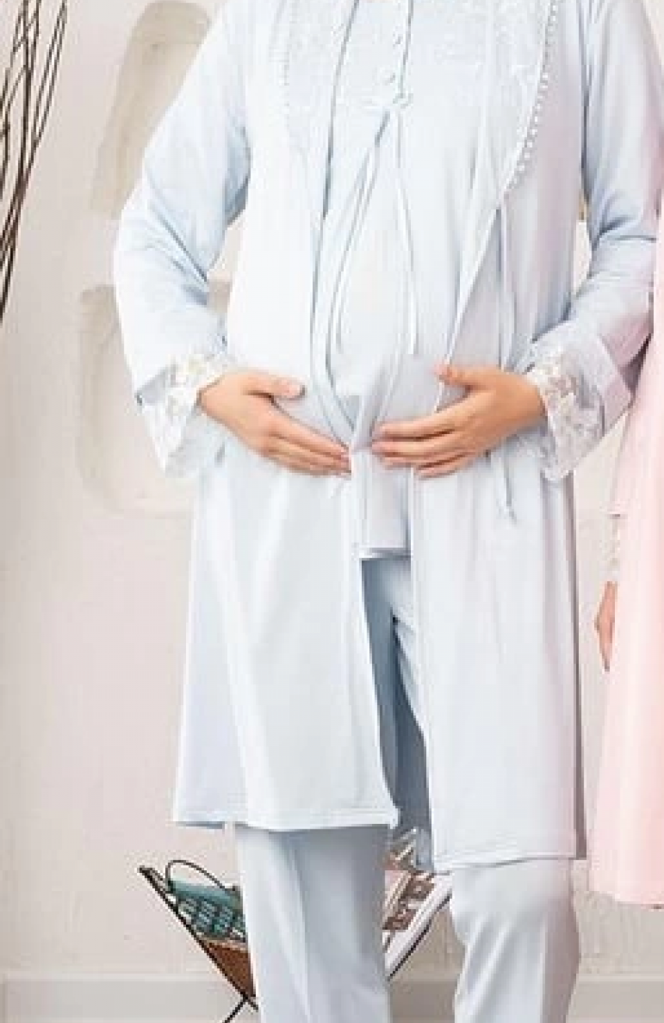 Bone 5905 Kadın Lohusa Viskon Klasik 3'Lü Pijama Takımı