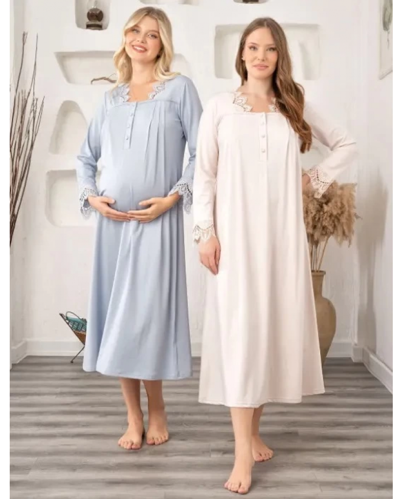 Bone 5911 Kadın Lohusa Müslim Yaka Gecelik