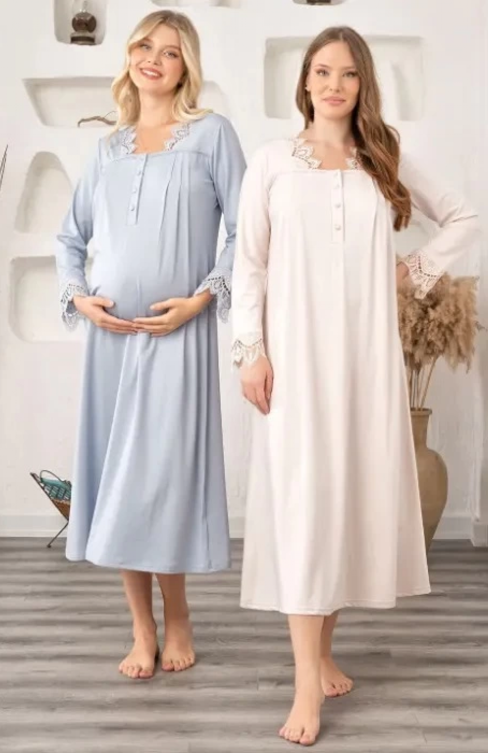 Bone 5911 Kadın Lohusa Müslim Yaka Gecelik