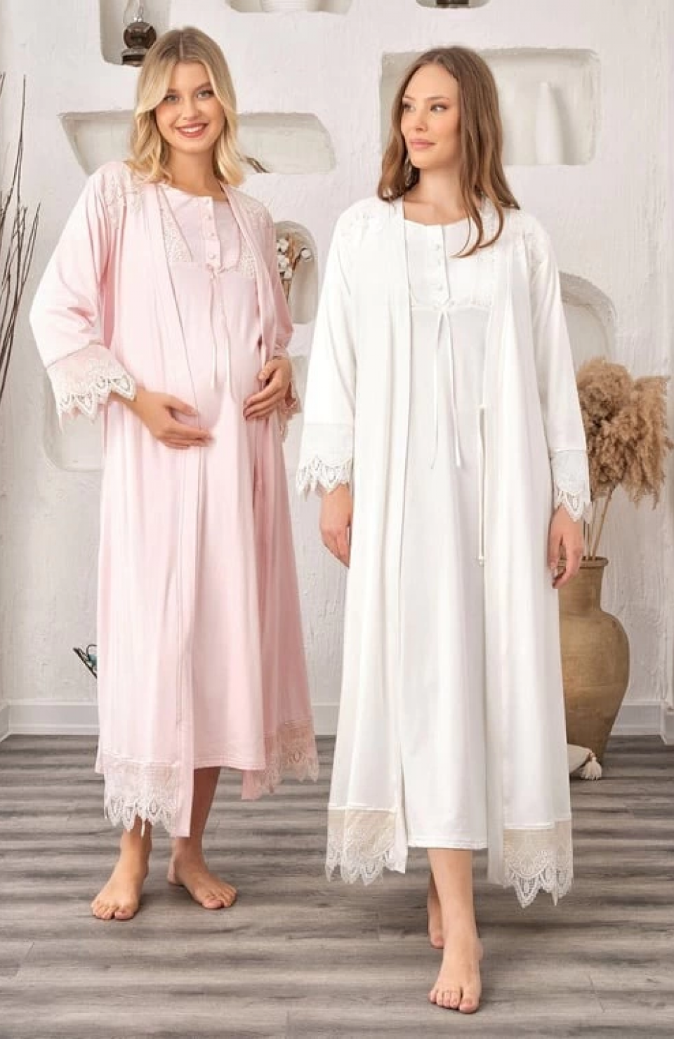 Bone 5933 Mikro Müslim Lohusa Gecelik Sabahlık Takım