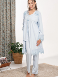 Bone 6109 Dantel Detaylı Sabahlıklı Lohusa Pijama Takımı