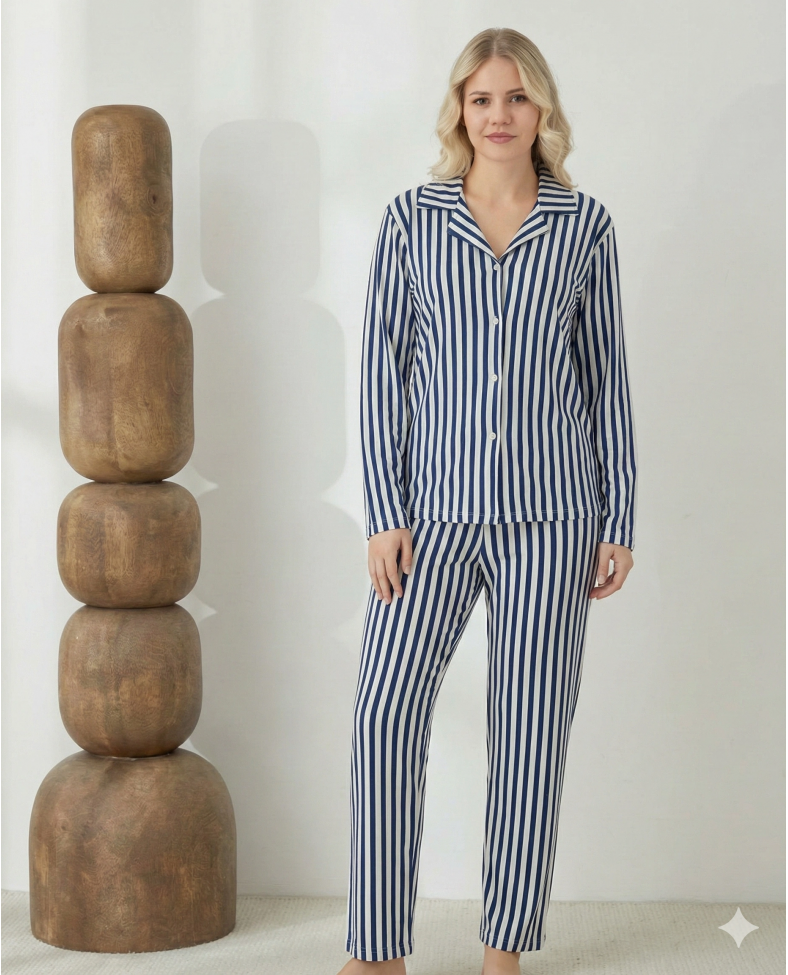 Boyraz 02286 Kadın Süet Uzun Kol Pijama Takımı Somersan Giyim | Kadın, Erkek ve Çocuk Moda