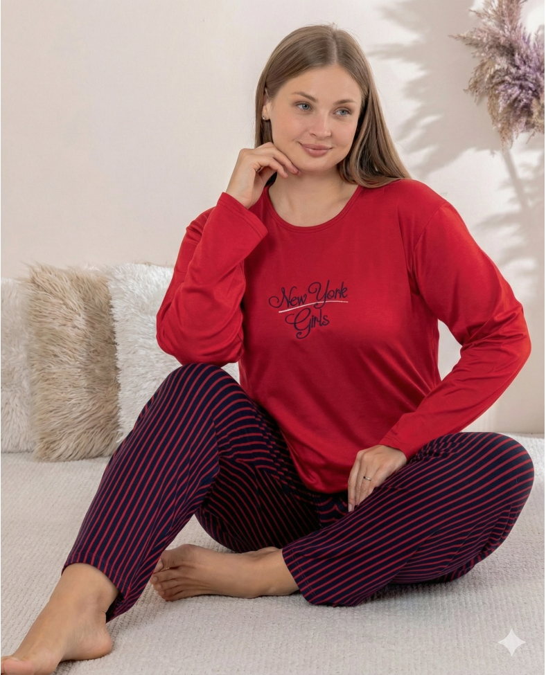 Boyraz 0259 Kadın Battal Sandy Uzun Kol Pijama Takımı Somersan Giyim | Kadın, Erkek ve Çocuk Moda