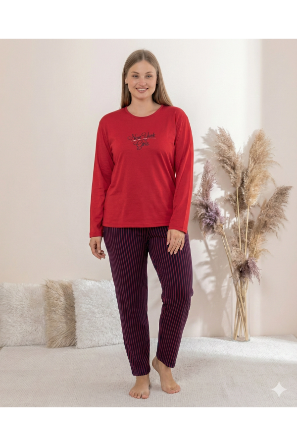 Boyraz 0259 Kadın Battal Sandy Uzun Kol Pijama Takımı