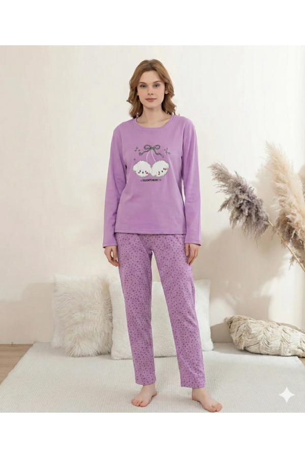 Boyraz 0351 Kadın Penye Uzun Kol Pijama Takımı