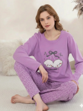 Boyraz 0351 Kadın Penye Uzun Kol Pijama Takımı