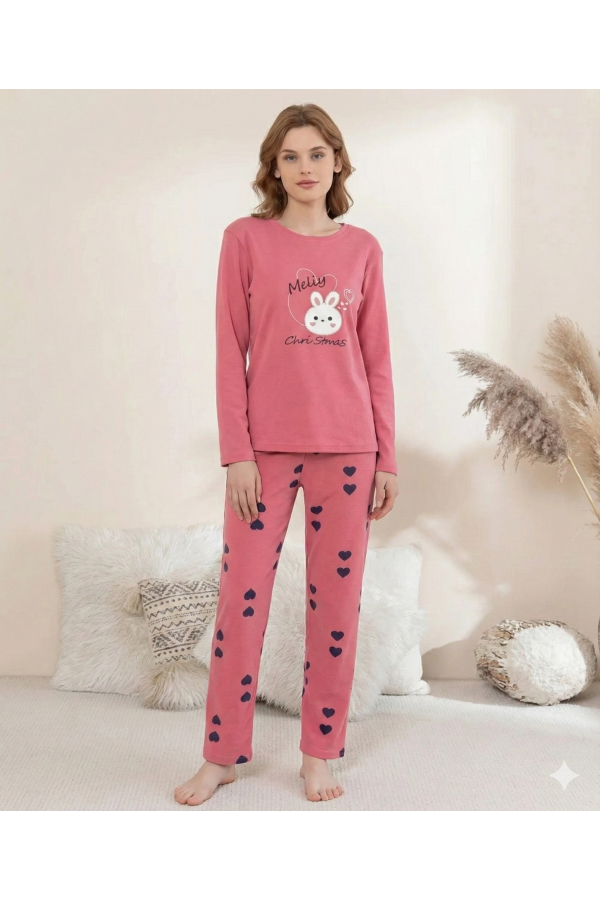 Boyraz 0353 Kadın Penye Uzun Kol Pijama Takımı