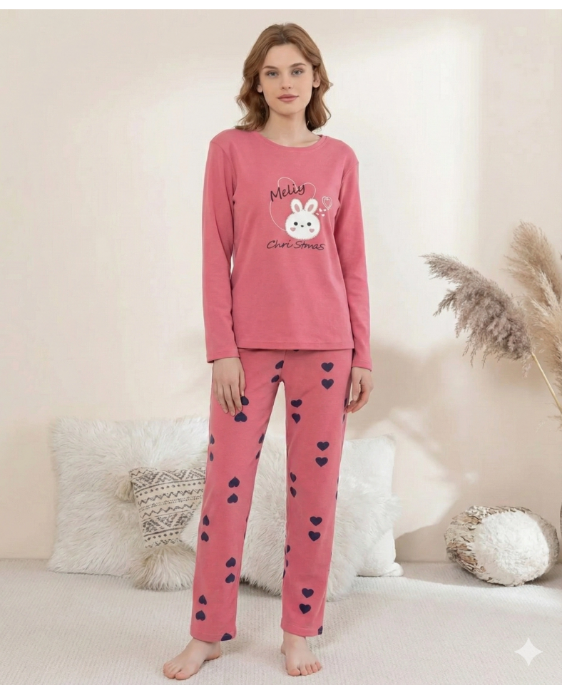 Boyraz 0353 Kadın Penye Uzun Kol Pijama Takımı