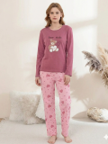 Boyraz 0354 Kadın Penye Uzun Kol Pijama Takımı
