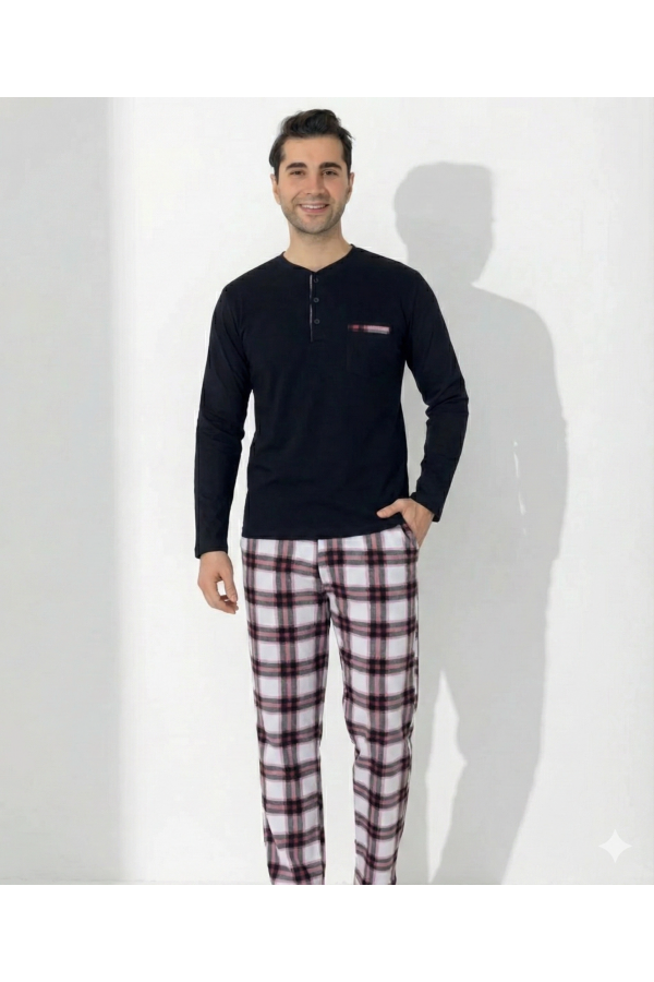 Boyraz 0401 Erkek Uzun Kol Pijama Takımı