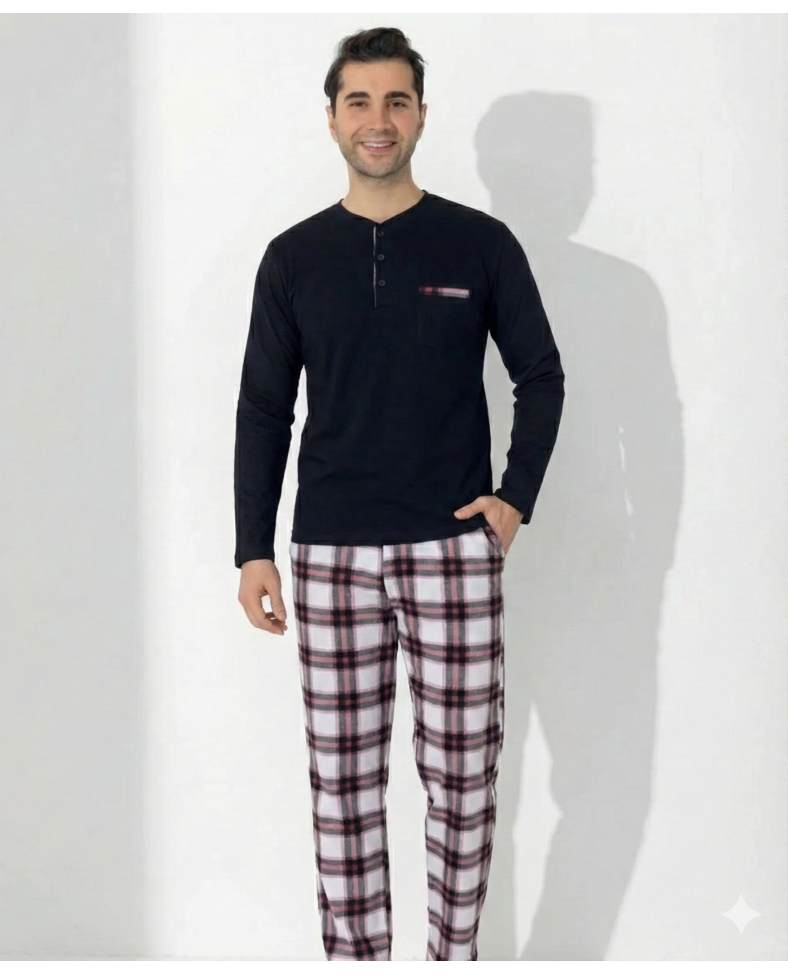Boyraz 0401 Erkek Uzun Kol Pijama Takımı
