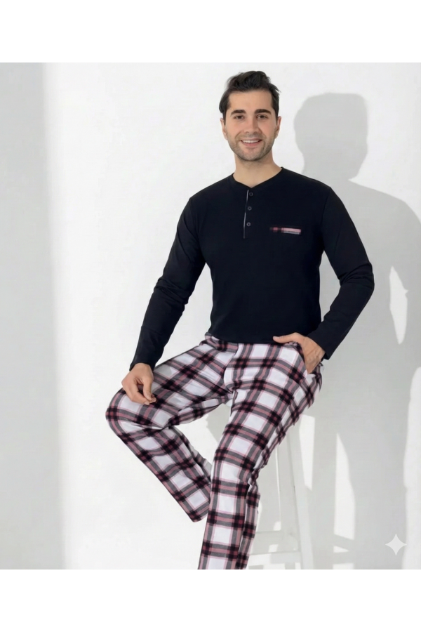 Boyraz 0401 Erkek Uzun Kol Pijama Takımı