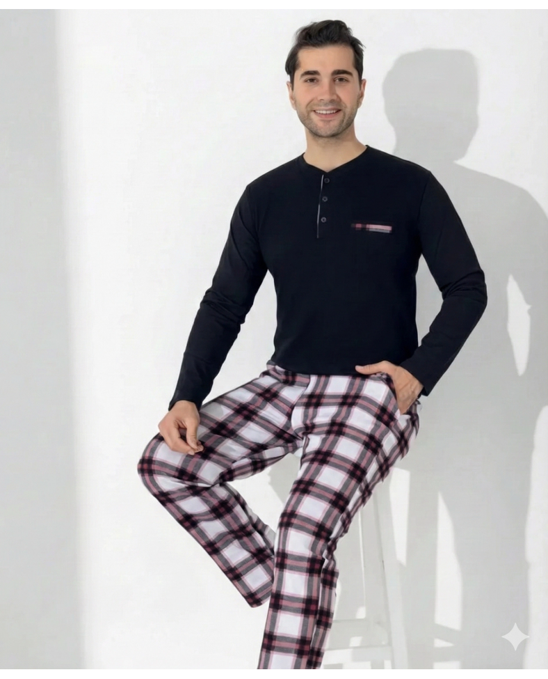 Boyraz 0401 Erkek Uzun Kol Pijama Takımı
