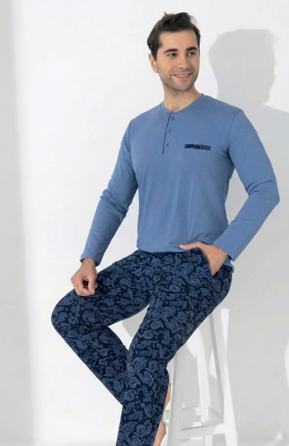 Boyraz 0403 Erkek Uzun Kol Pijama Takımı