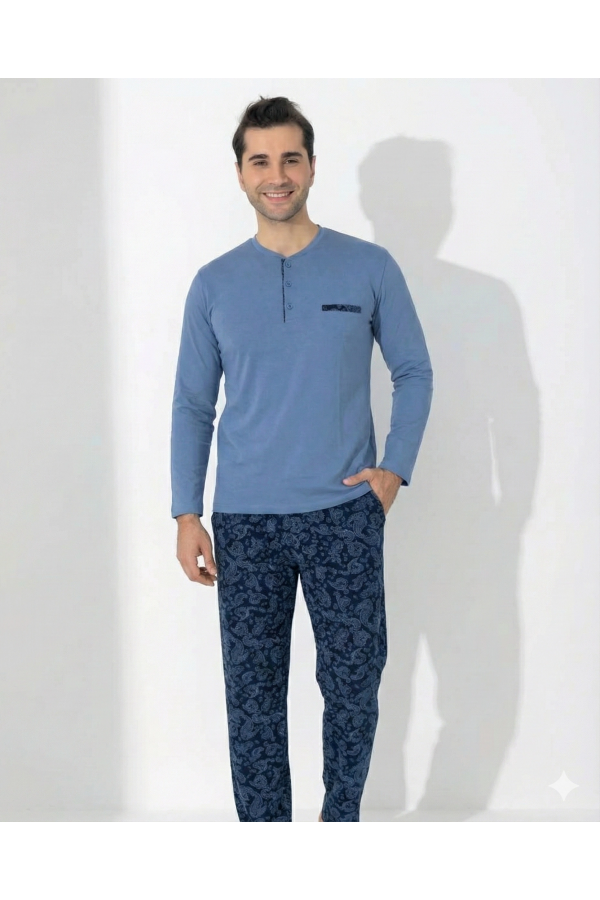 Boyraz 0403 Erkek Uzun Kol Pijama Takımı
