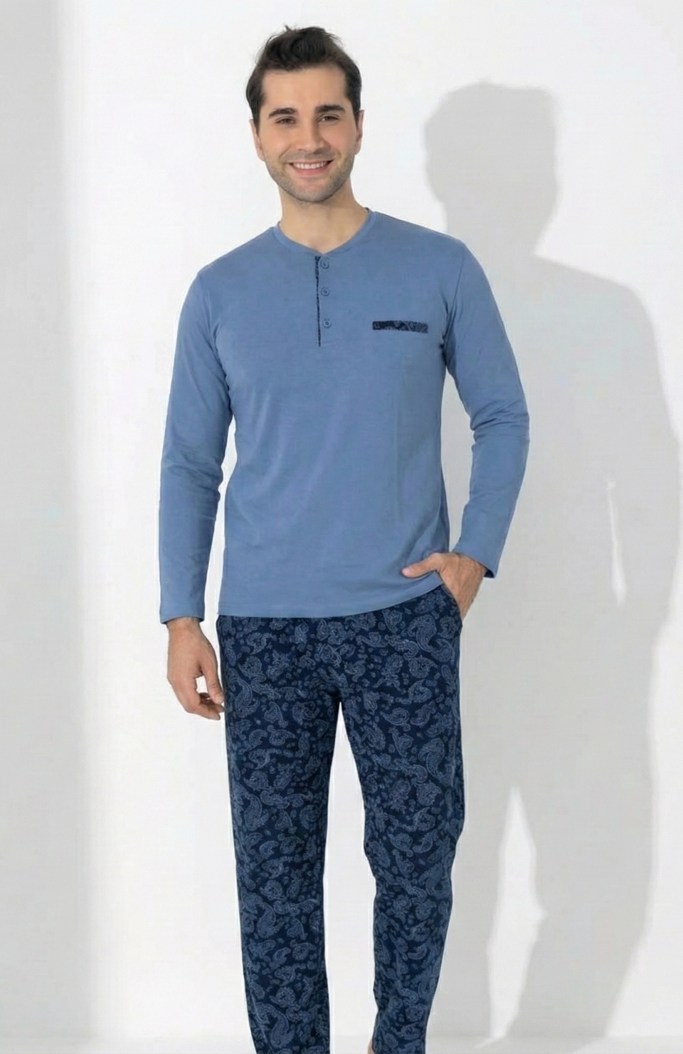 Boyraz 0403 Erkek Uzun Kol Pijama Takımı