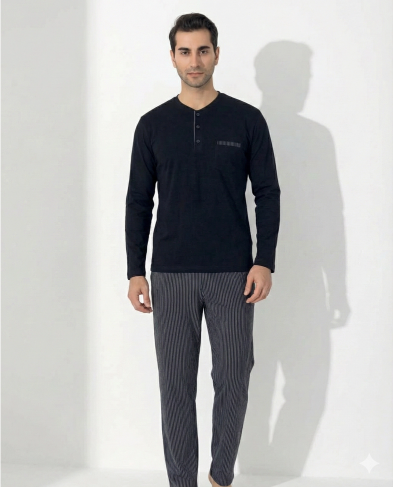 Boyraz 0404 Erkek Uzun Kol Pijama Takımı