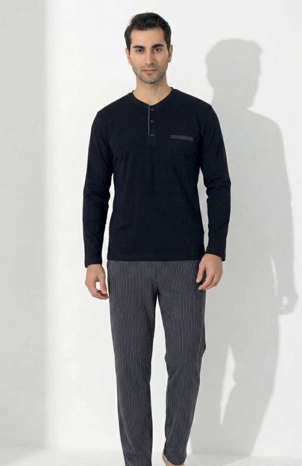 Boyraz 0404 Erkek Uzun Kol Pijama Takımı