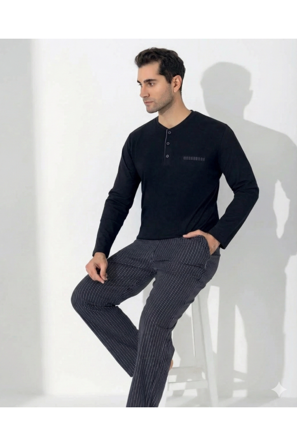 Boyraz 0404 Erkek Uzun Kol Pijama Takımı