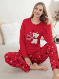 Boyraz 0414 Kadın Penye Uzun Kol Pijama Takımı