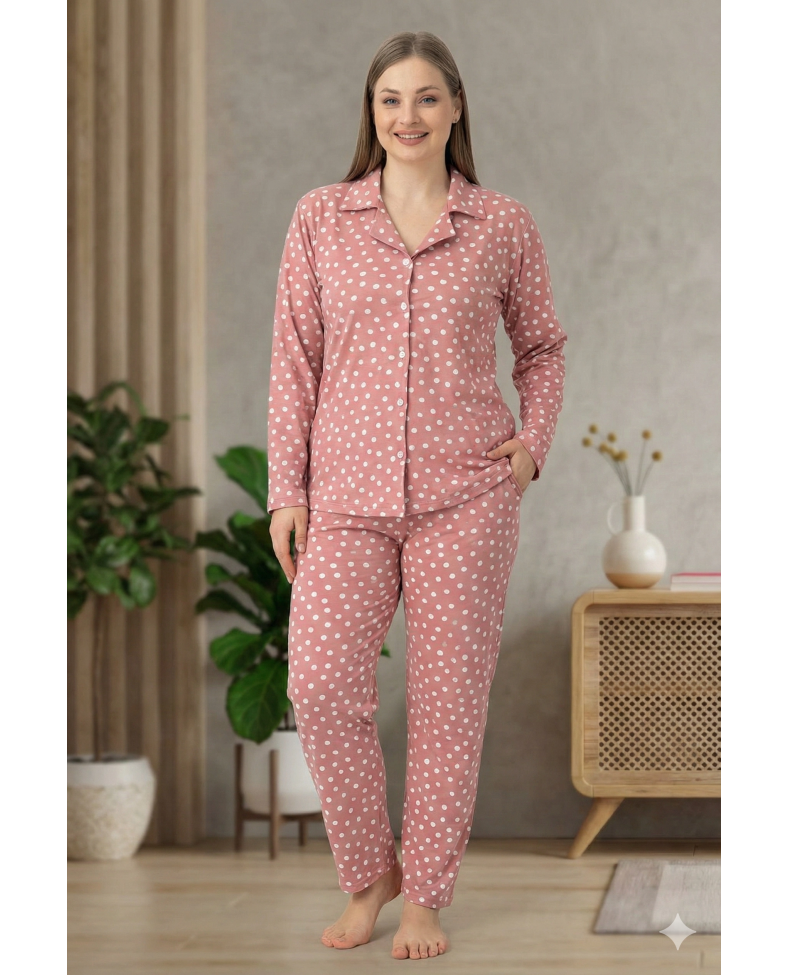 Boyraz 0501 Kadın Süet Battal Uzun Kol Pijama Takımı Somersan Giyim | Kadın, Erkek ve Çocuk Moda