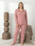 Boyraz 0501 Kadın Süet Battal Uzun Kol Pijama Takımı