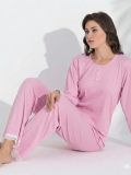 Boyraz 06039 Kadın İnterlok Kumaş Uzun Kol Pijama Takımı