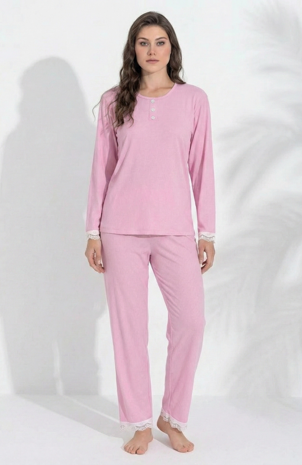 Boyraz 06039 Kadın İnterlok Kumaş Uzun Kol Pijama Takımı