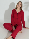 Boyraz 0613 Kadın Raporlu Uzun Kol Pijama Takımı