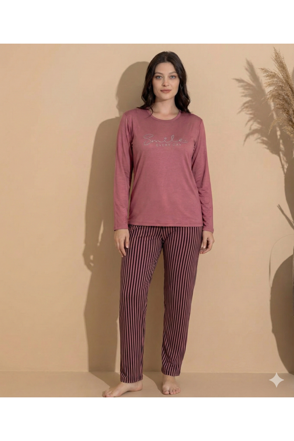 Boyraz 20688 Kadın Milan Uzun Kol Pijama Takımı