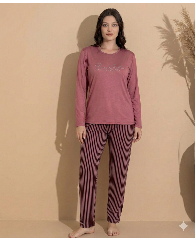Boyraz 20688 Kadın Milan Uzun Kol Pijama Takımı Somersan Giyim | Kadın, Erkek ve Çocuk Moda