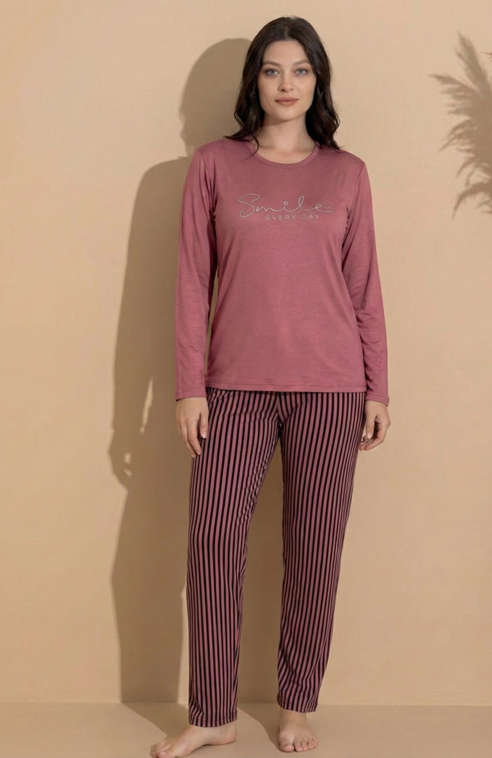 Boyraz 20688 Kadın Milan Uzun Kol Pijama Takımı