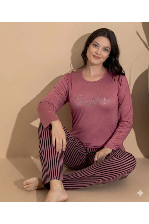 Boyraz 20688 Kadın Milan Uzun Kol Pijama Takımı