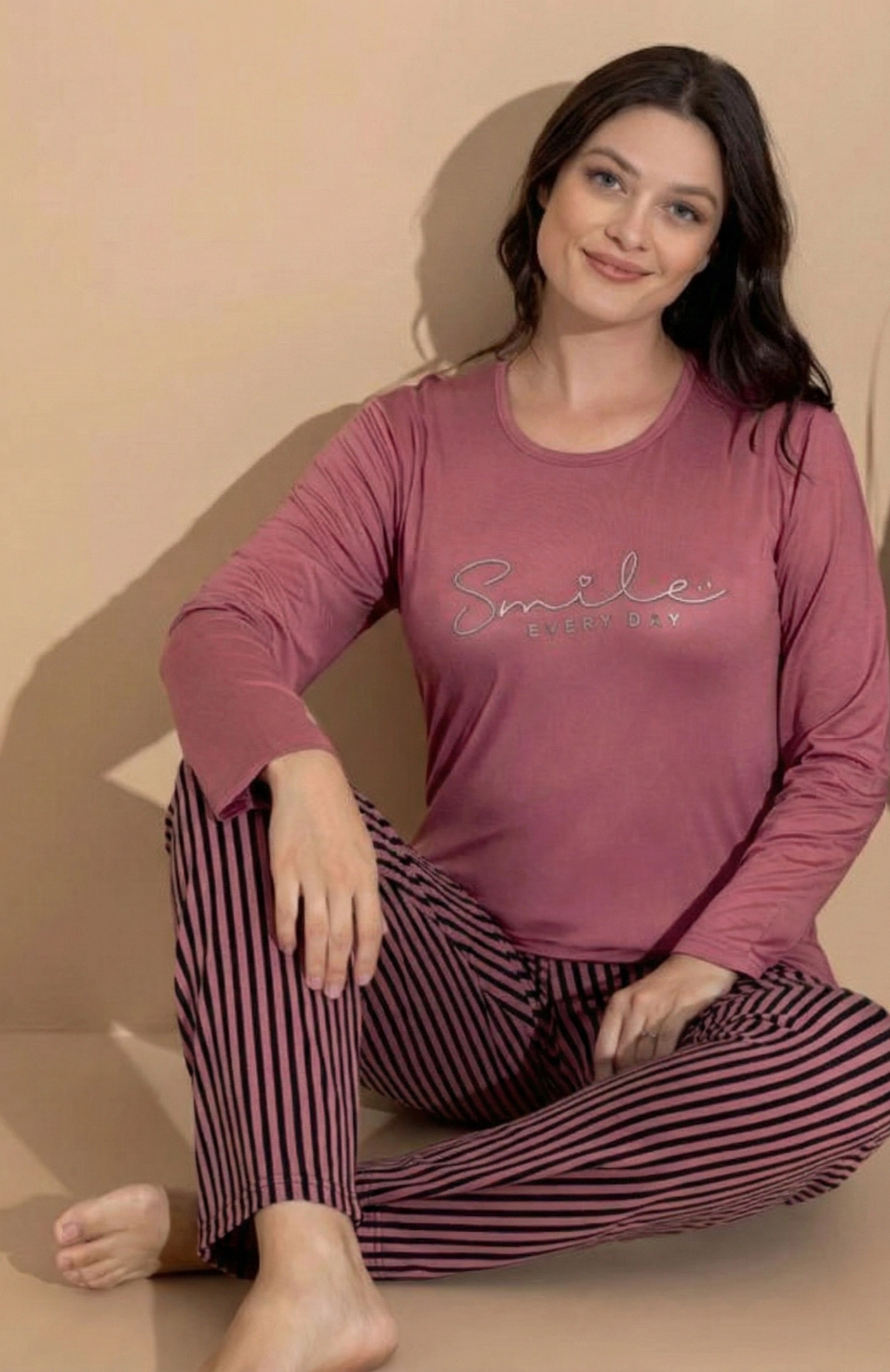 Boyraz 20688 Kadın Milan Uzun Kol Pijama Takımı