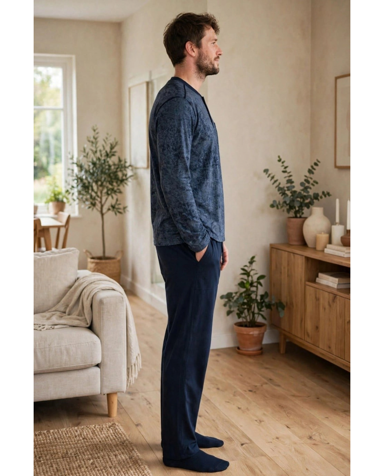 Çift Kaplan 8200 Uzun Kol Erkek Patlı Pijama Takımı