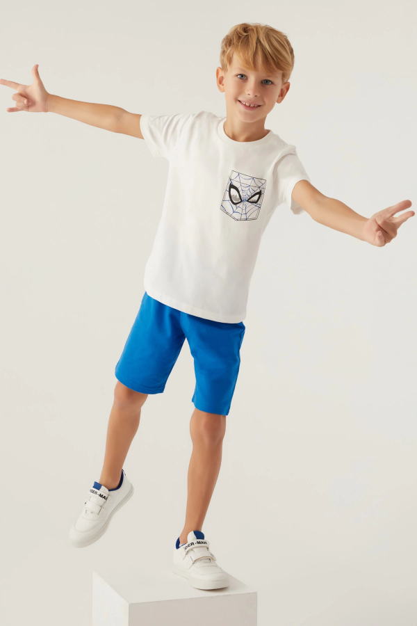 Disney 4878-3 Spider-Man Erkek Çocuk Şort Takım