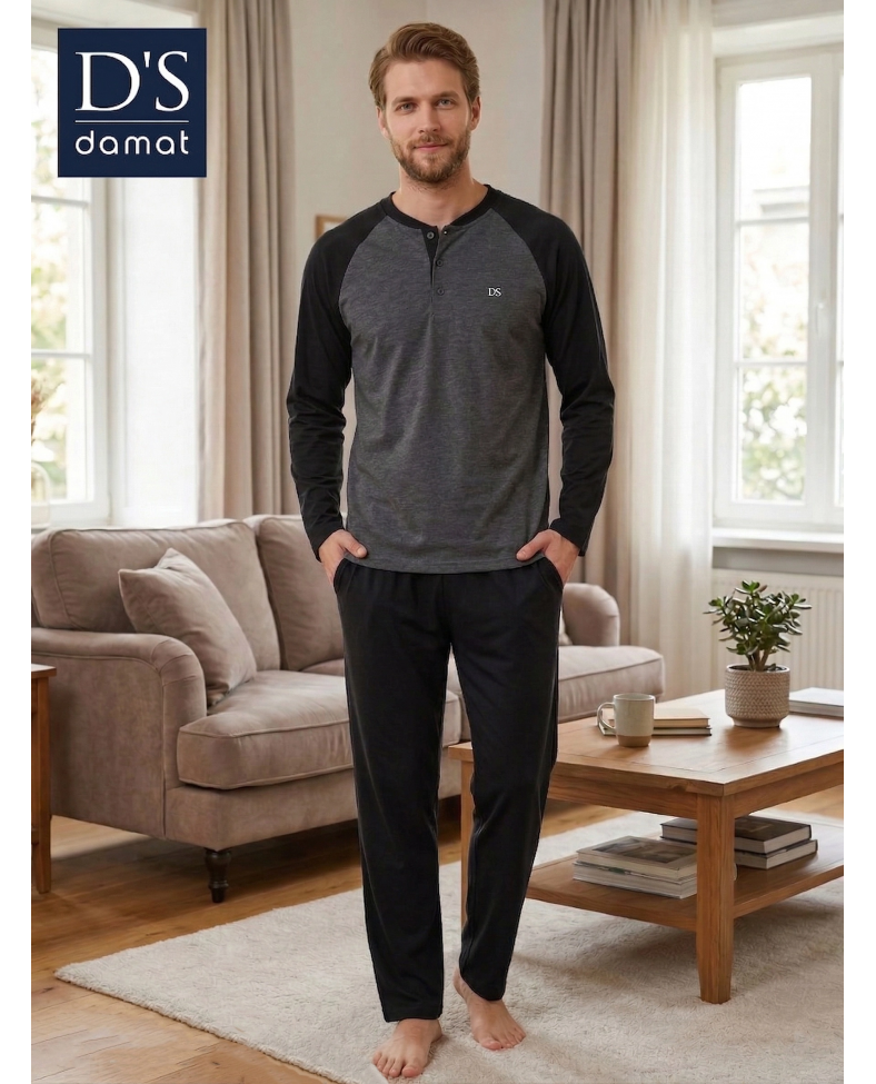 D's Damat 2603 Erkek Mavenck Uzun Kol Pijama Takımı