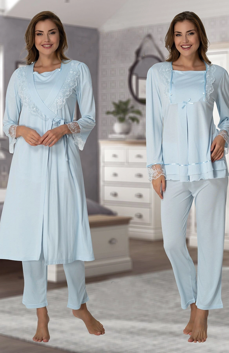 Effortt 2018  Sabahlıklı Lohusa Pijama Takımı