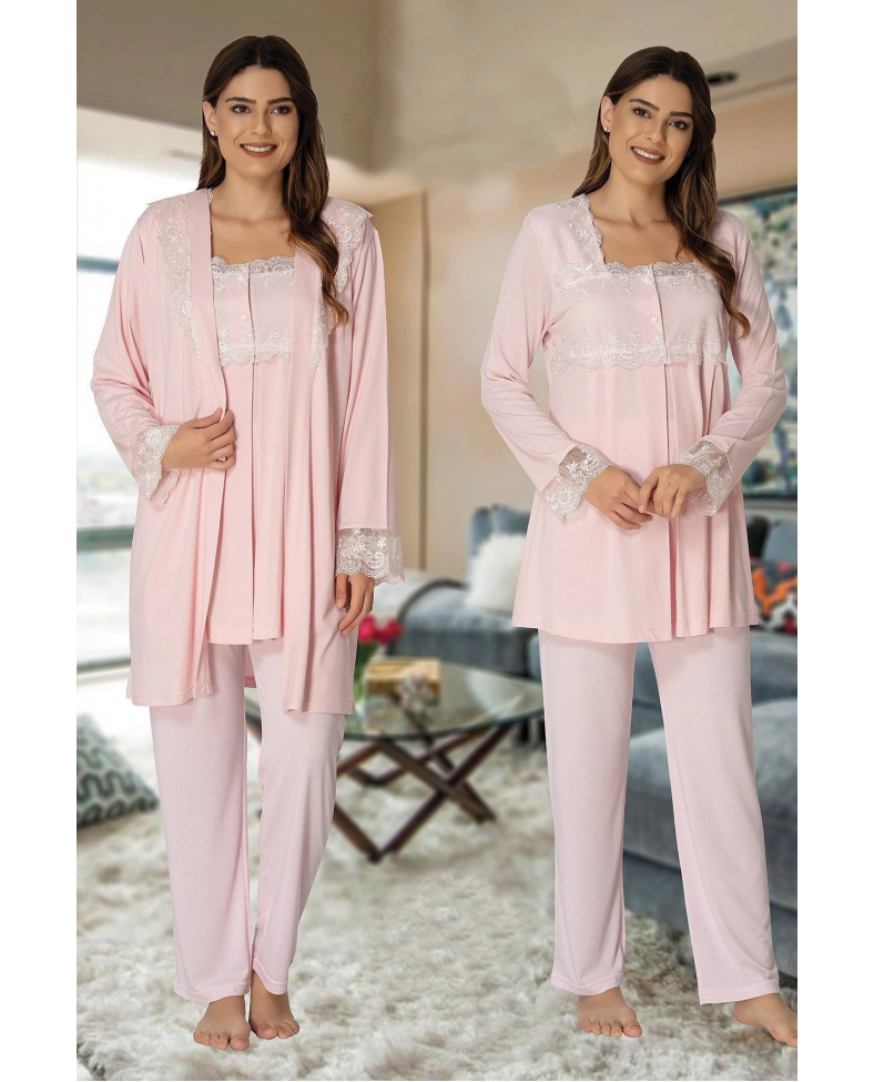 Effortt 2401  Sabahlıklı Lohusa Pijama Takımı
