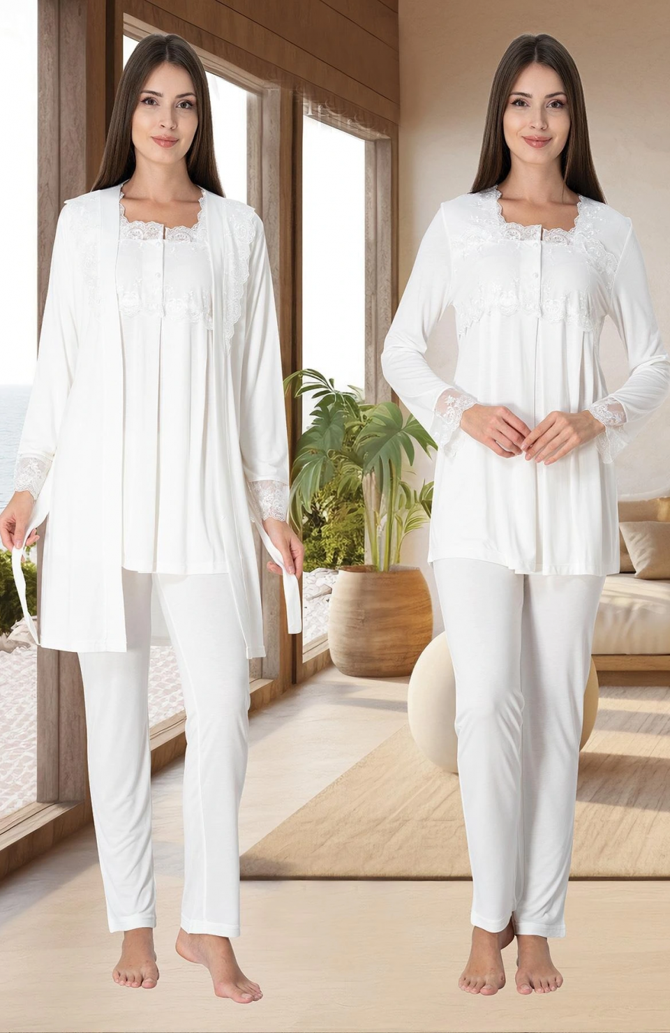 Effortt 2401  Sabahlıklı Lohusa Pijama Takımı