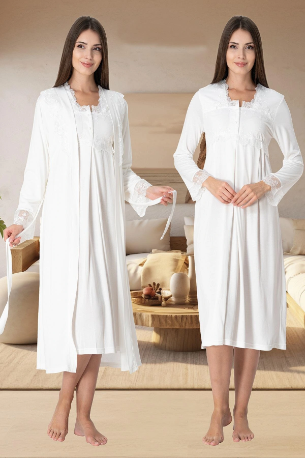 Effortt 2402  Sabahlıklı Lohusa Gecelik Takımı