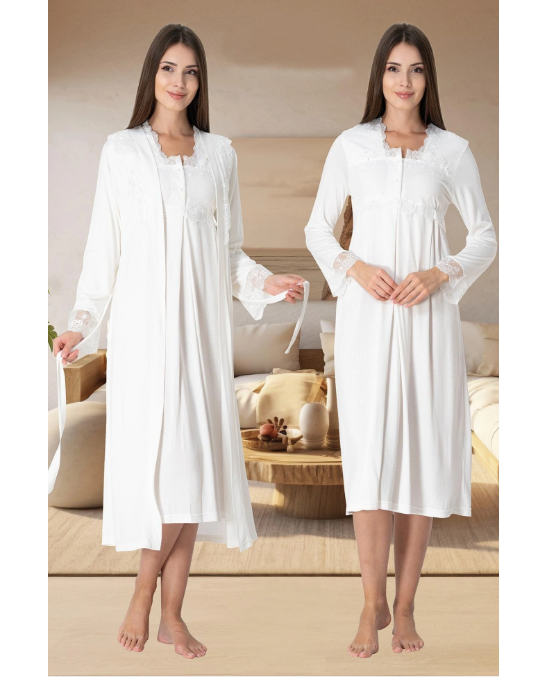 Effortt 2402  Sabahlıklı Lohusa Gecelik Takımı