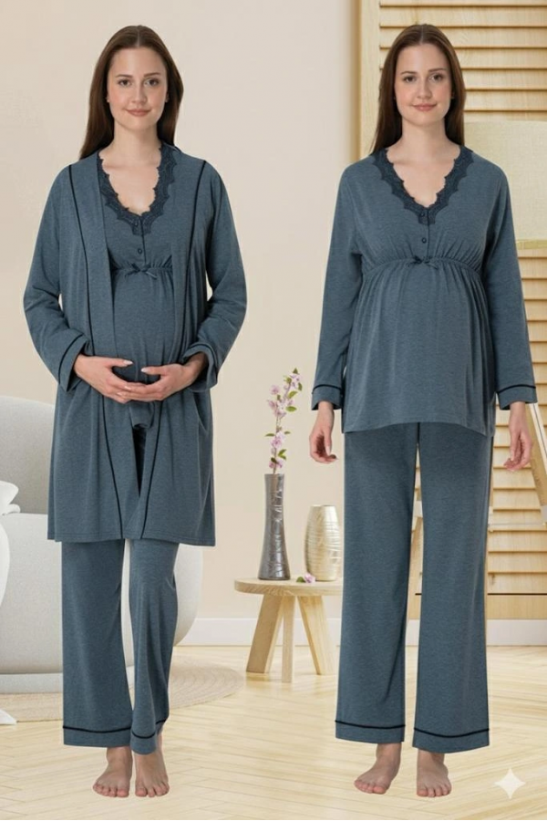 Effortt 3054 Sabahlıklı Lohusa Pijama Takımı