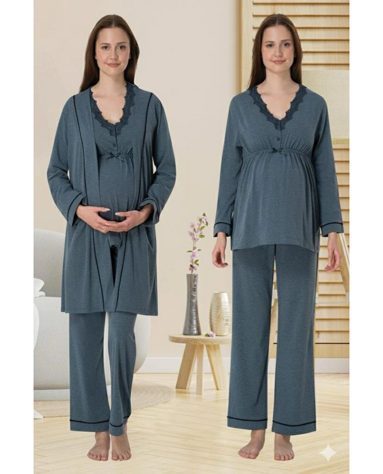 Effortt 3054 Sabahlıklı Lohusa Pijama Takımı