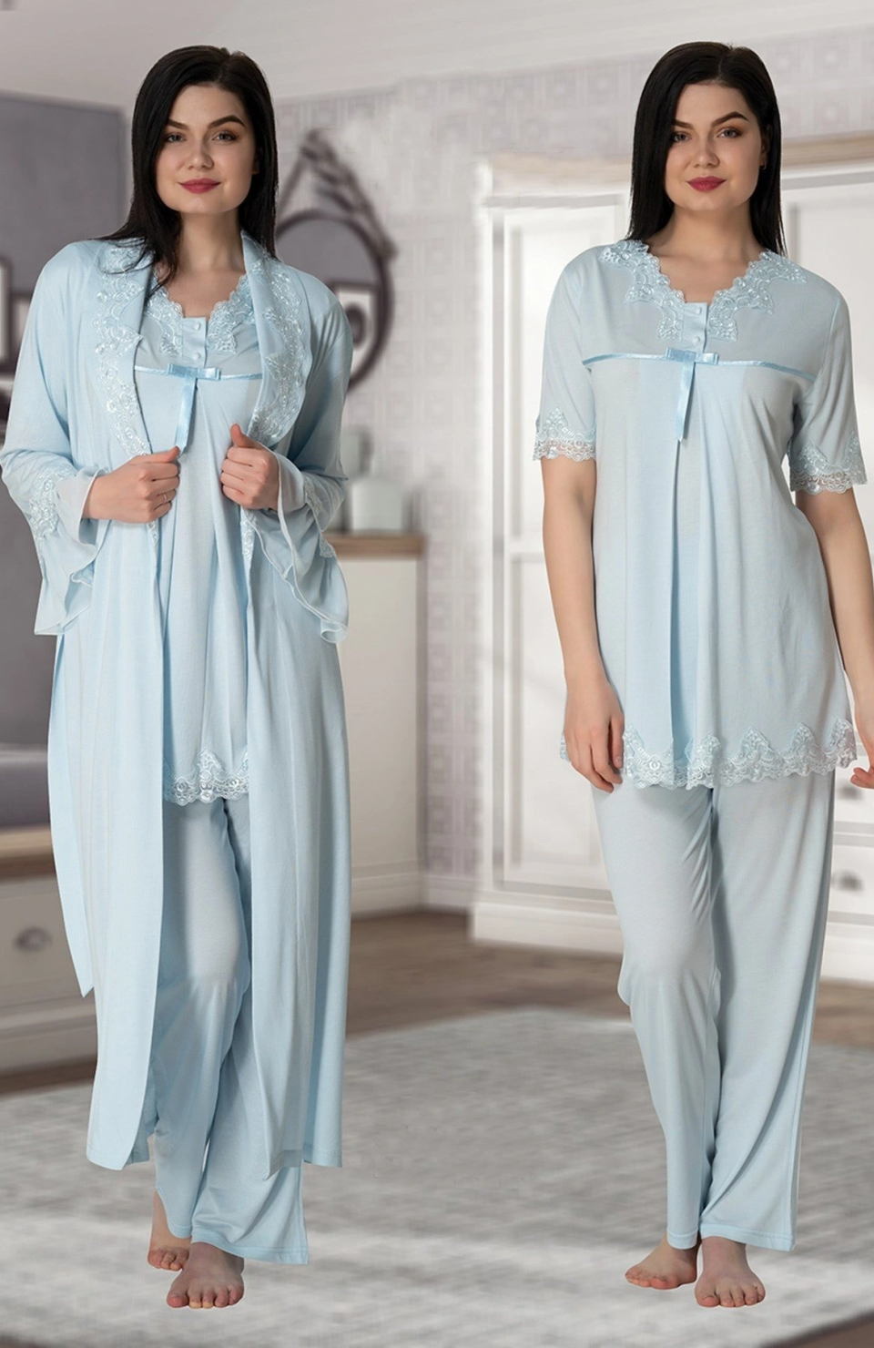 Effortt 5034 Sabahlıklı Lohusa Pijama Takımı