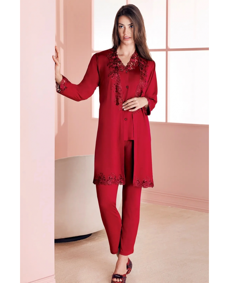 Espuar 752 Penye 3'lü Sabahlık Pijama Takımı