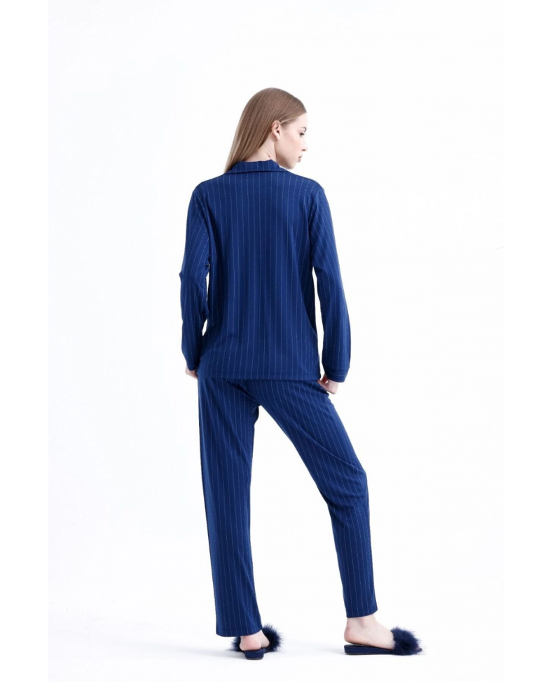 Espuar 775 Kadın Çizgili Penye Pijama Takımı