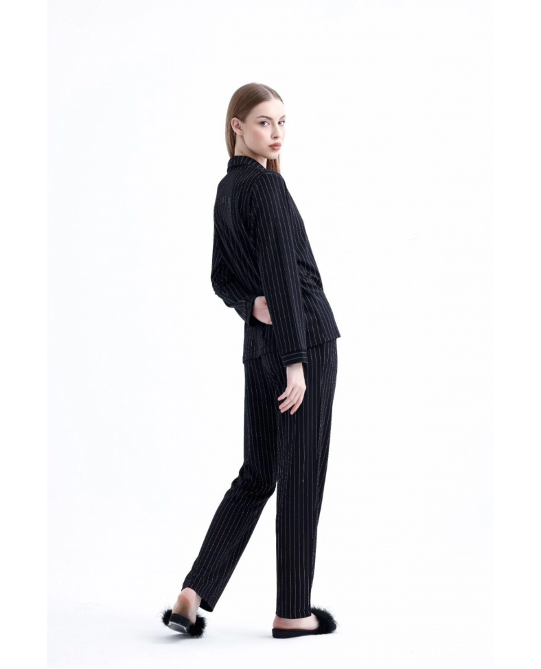 Espuar 775 Kadın Çizgili Penye Pijama Takımı