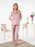 Estiva 25361 Gömlek Yaka Kadife Pijama Takımı