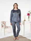 Estiva 25381 Uzun Kol Kadife Pijama Takımı